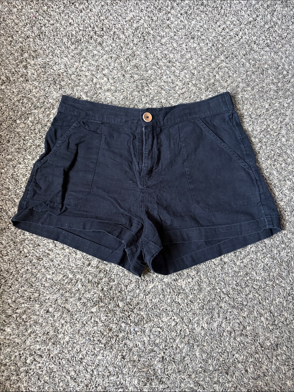 Roxy Black High-Waist Cotton Shorts